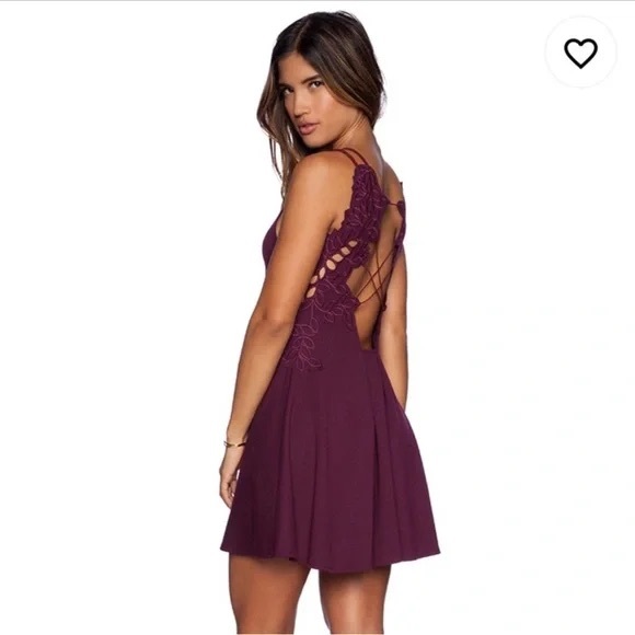 Free People Cha Cha Ponte Like A Dream Dress in Plum Wine - Picture 2 of 5